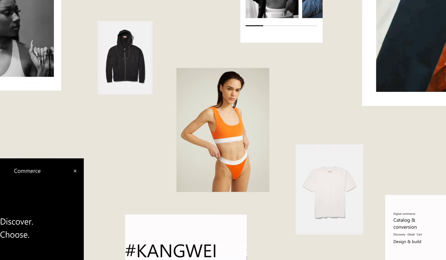 Kangwei Commerce service concept in the retained native photographed scene; planned interface, not a client result.